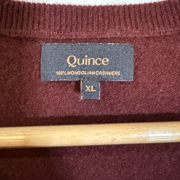 Quince Womens Mongolian Cashmere Crew Neck Sweater XL Rich Burgundy - Picture 5 of 9